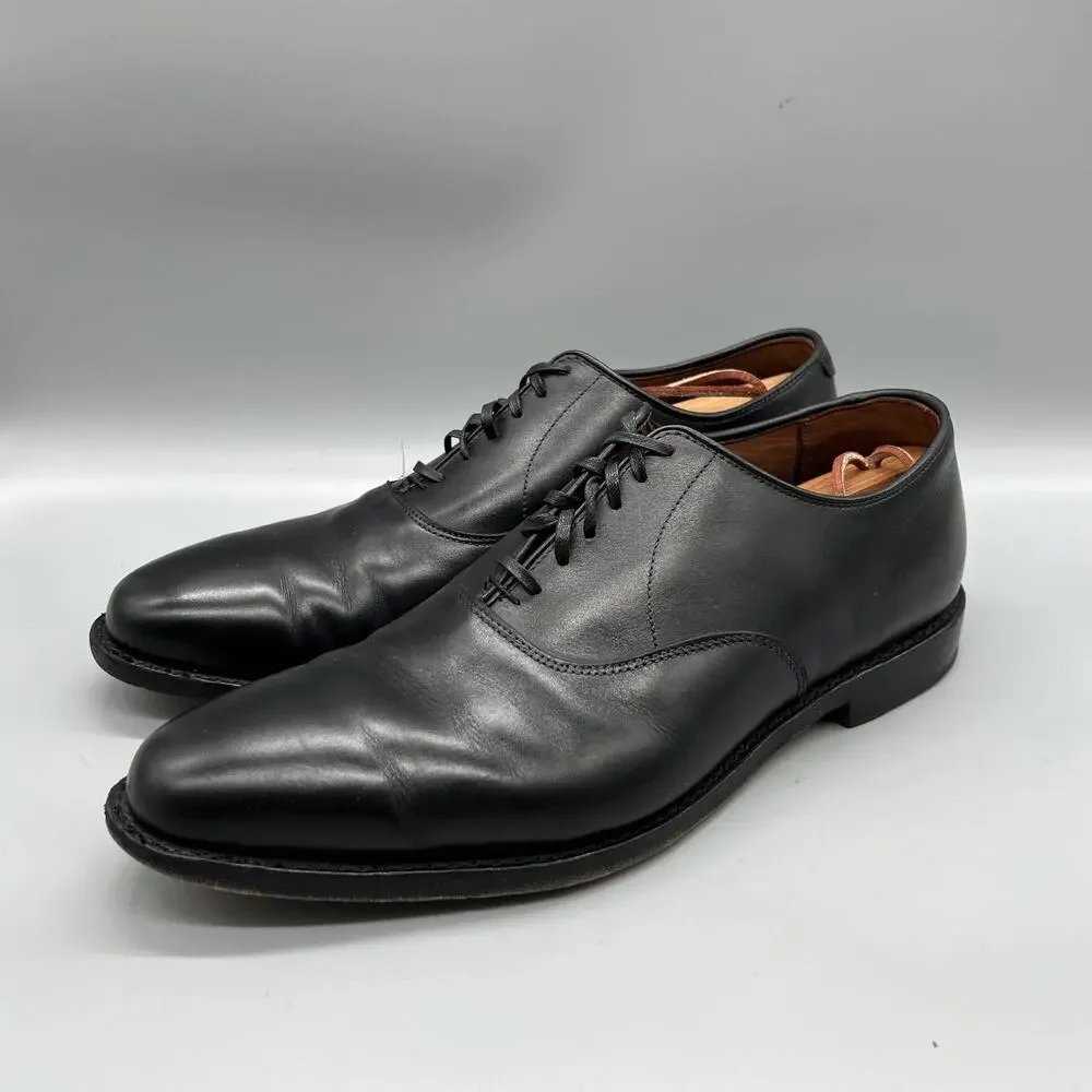 Allen Edmonds Shoes Mens 11 Black Leather Carlyle Oxford Dress Plain Almond Toe